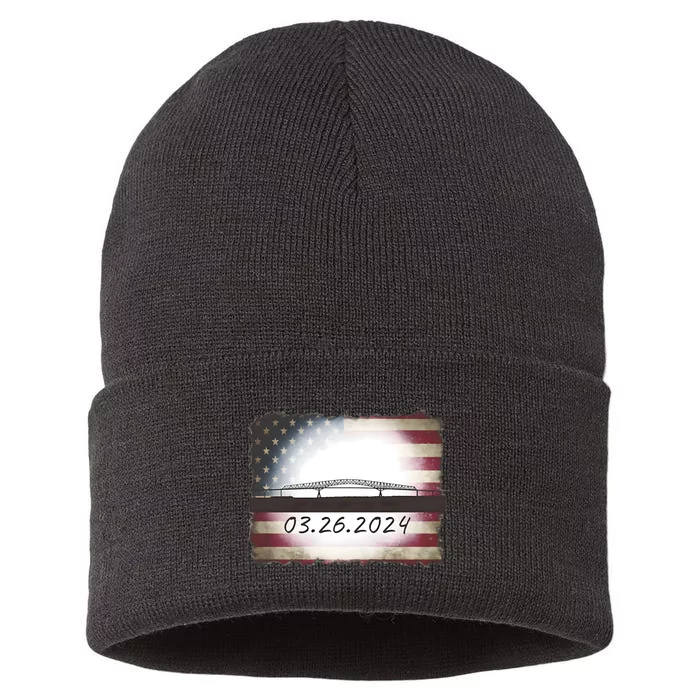 Francis Scott Key Bridge Collapse Baltimore Sustainable Knit Beanie