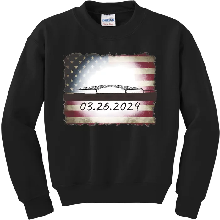 Francis Scott Key Bridge Collapse Baltimore Kids Sweatshirt