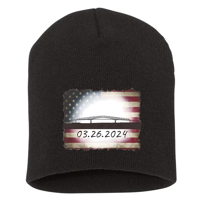 Francis Scott Key Bridge Collapse Baltimore Short Acrylic Beanie