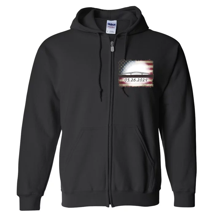 Francis Scott Key Bridge Collapse Baltimore Full Zip Hoodie