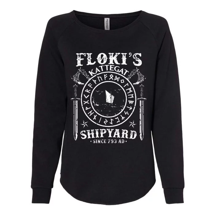 Flokis Shipyard Kattegat Viking Vintage Retro Men Women Womens California Wash Sweatshirt