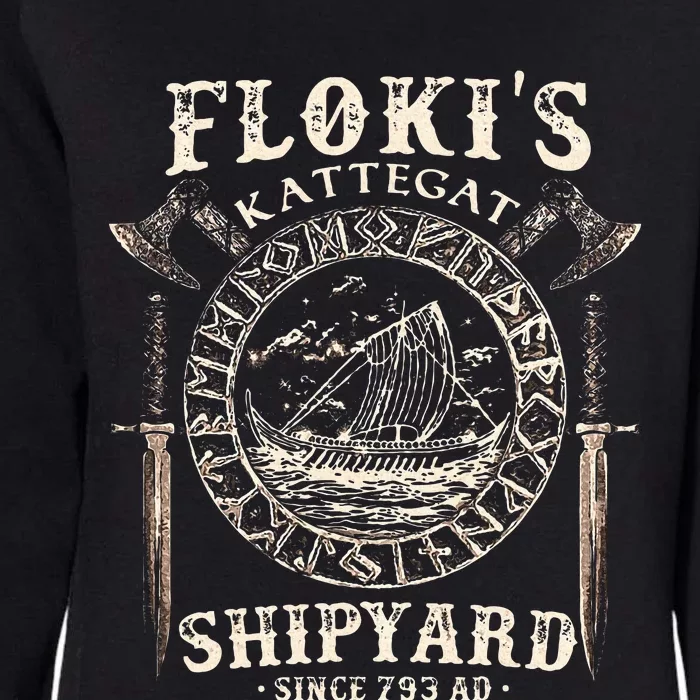 Flokis Shipyard Kattegat Viking Ship And Sword Gift Womens California Wash Sweatshirt