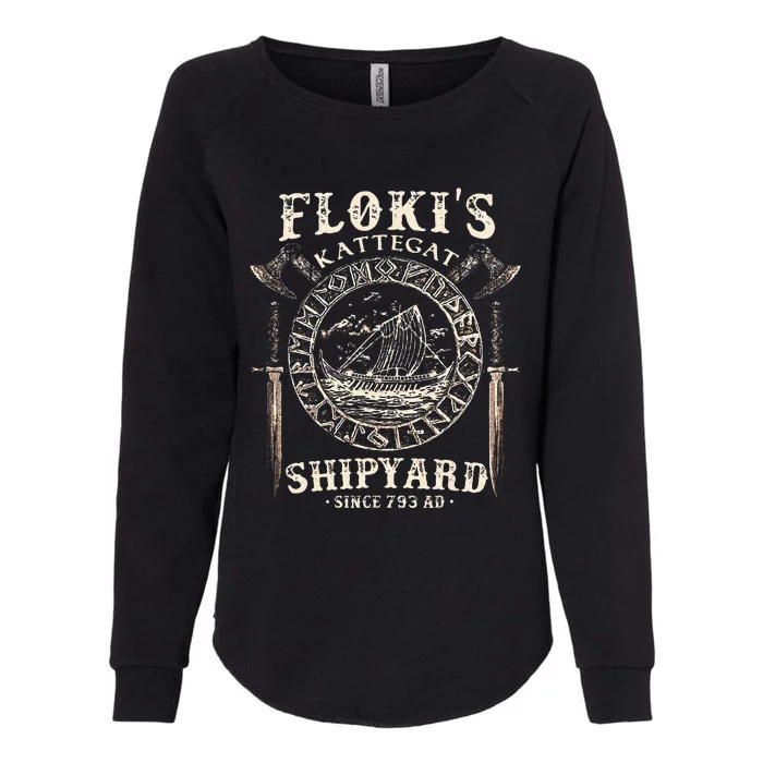 Flokis Shipyard Kattegat Viking Ship And Sword Gift Womens California Wash Sweatshirt