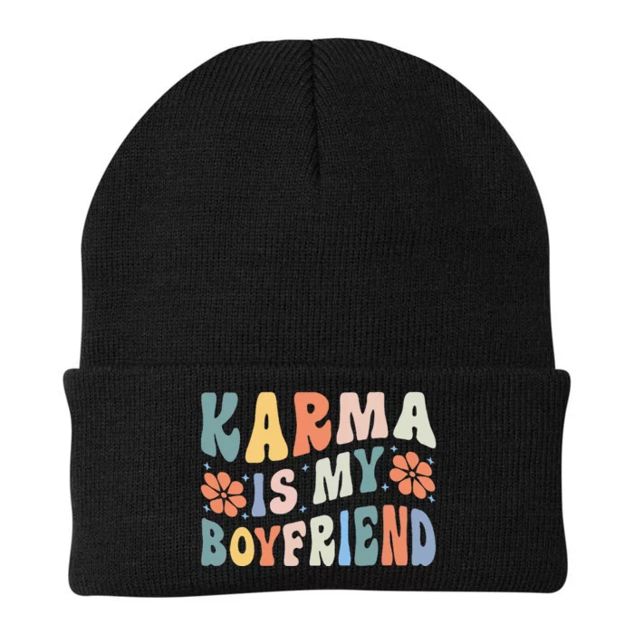 funny saying Karma Is My Boyfriend Knit Cap Winter Beanie