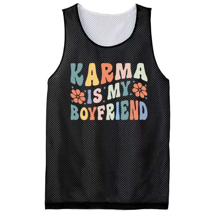 funny saying Karma Is My Boyfriend Mesh Reversible Basketball Jersey Tank