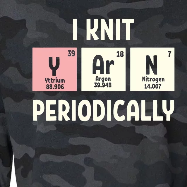 Funny Scientist Knitting I Knit Yarn Periodically Crochet Cropped Pullover Crew