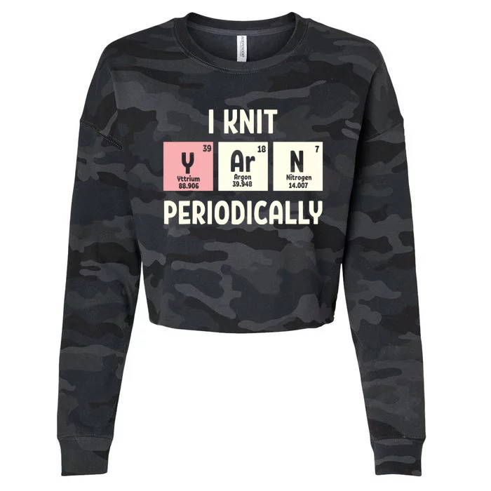 Funny Scientist Knitting I Knit Yarn Periodically Crochet Cropped Pullover Crew