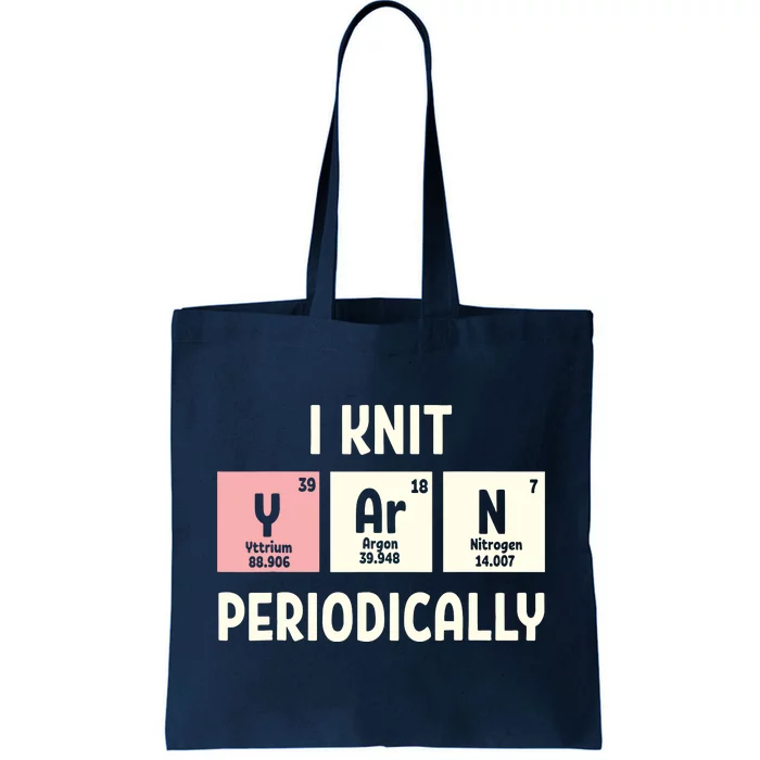 Funny Scientist Knitting I Knit Yarn Periodically Crochet Tote Bag