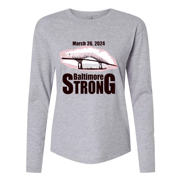 Francis Scott Key Bridge Strong Baltimore Bridge Strong Womens Cotton Relaxed Long Sleeve T-Shirt