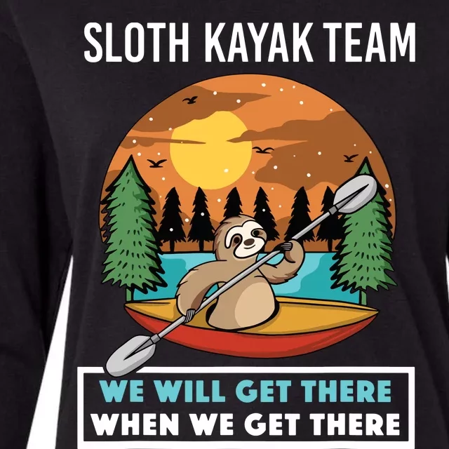 Funny Sloth Kayaking Art Fo Kayaker Crew Womens Cotton Relaxed Long Sleeve T-Shirt