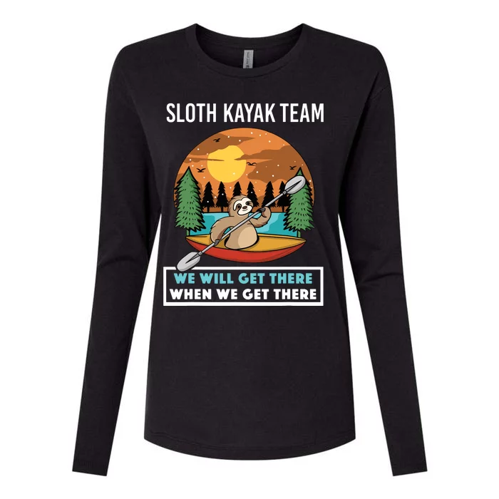 Funny Sloth Kayaking Art Fo Kayaker Crew Womens Cotton Relaxed Long Sleeve T-Shirt