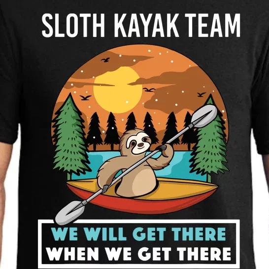 Funny Sloth Kayaking Art Fo Kayaker Crew Pajama Set