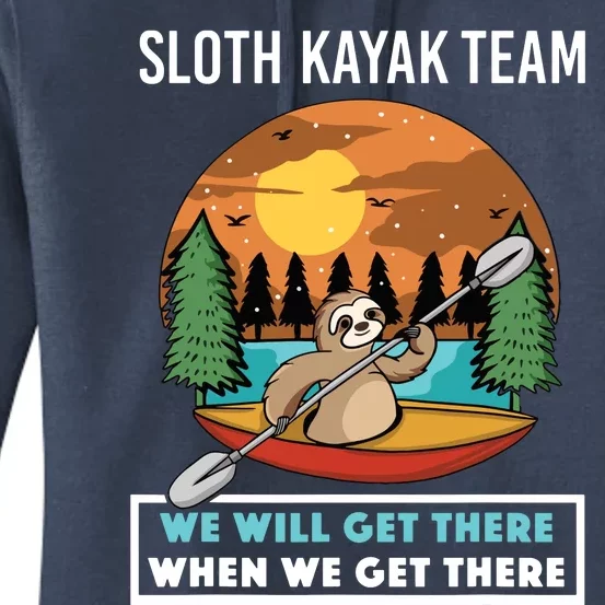 Funny Sloth Kayaking Art Fo Kayaker Crew Women's Pullover Hoodie