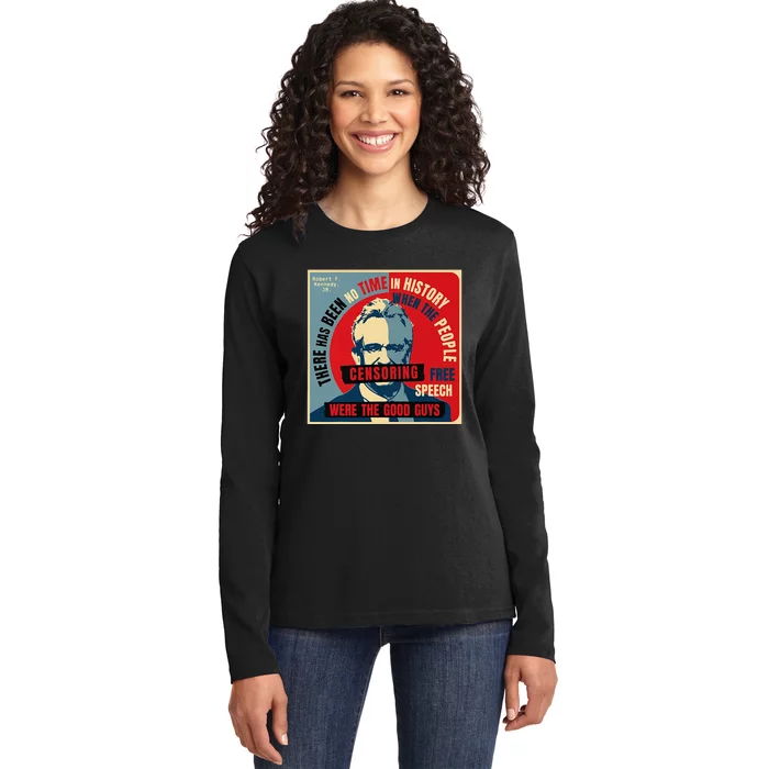 Free Speech Kennedy Coaster Ladies Long Sleeve Shirt