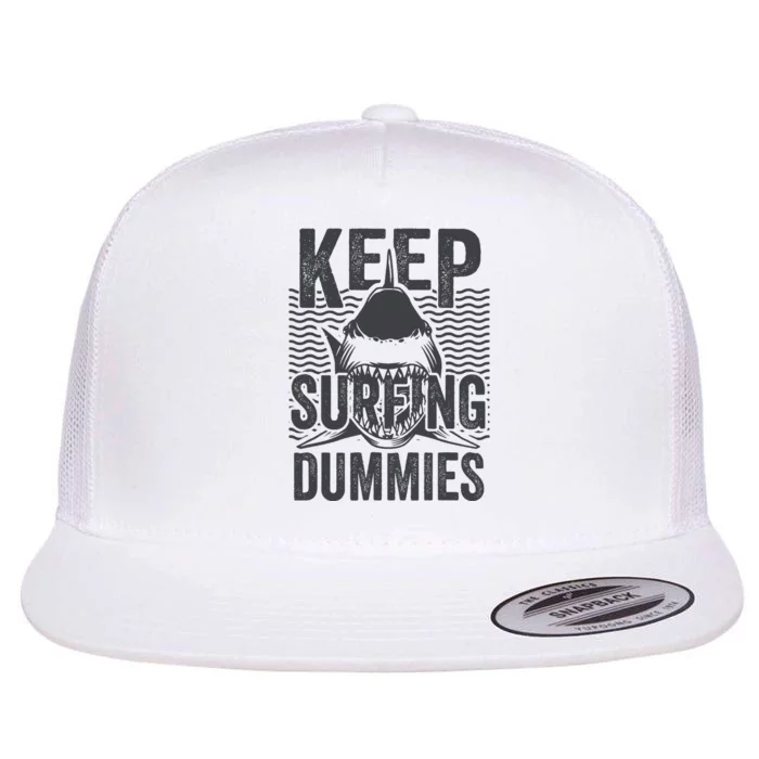 Funny Shark Keep Surfing Dummies Flat Bill Trucker Hat