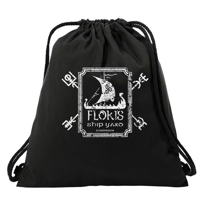 Flokis Shipyard Kattegat Viking Ship And Sword Drawstring Bag