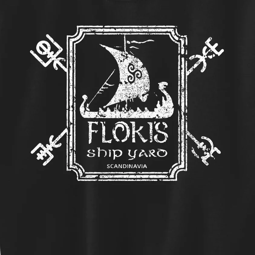 Flokis Shipyard Kattegat Viking Ship And Sword Kids Sweatshirt