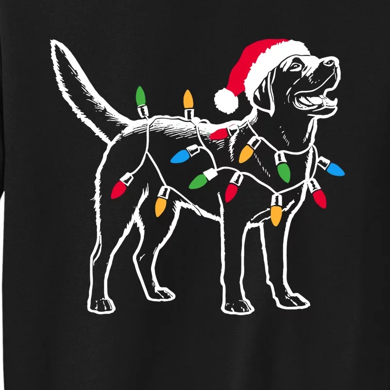 Funny Santa Labrador Retriever Christmas Lights Dog Lover Tall Sweatshirt