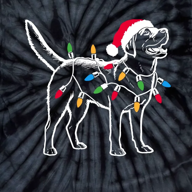 Funny Santa Labrador Retriever Christmas Lights Dog Lover Tie-Dye T-Shirt