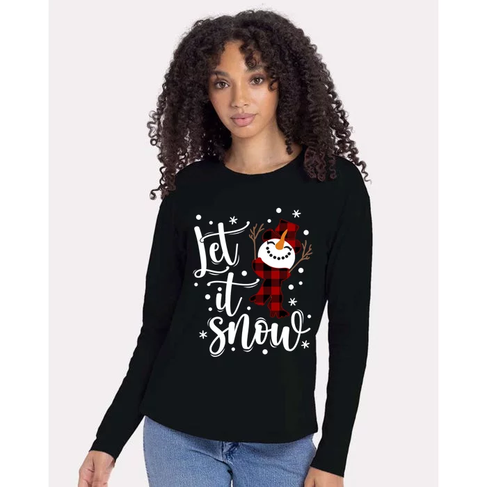 Funny Snow Let It Snow Snowflakes Merry Christmas Gift Womens Cotton Relaxed Long Sleeve T-Shirt