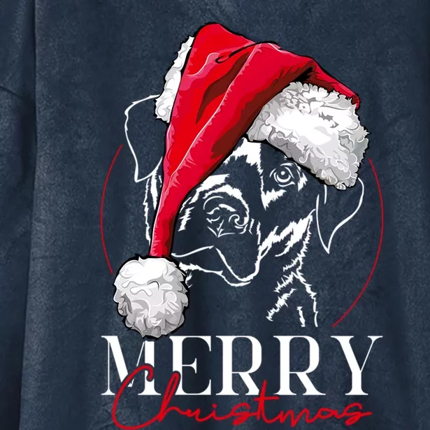 Funny Santa Labrador Retriever Merry Christmas Dog Lab Mom Cool Gift Hooded Wearable Blanket