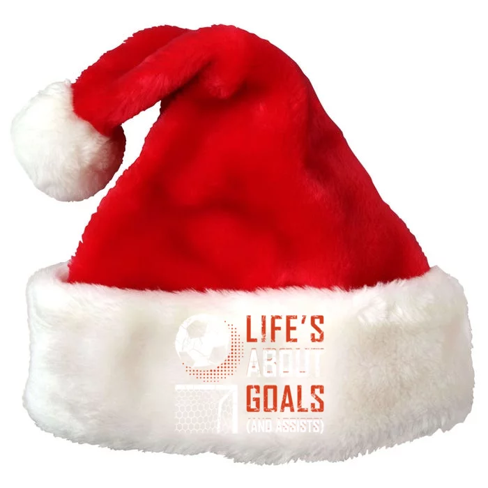 Funny Soccer Lover Girl Boy Teen Soccer Player Fans Coaches Gift Premium Christmas Santa Hat