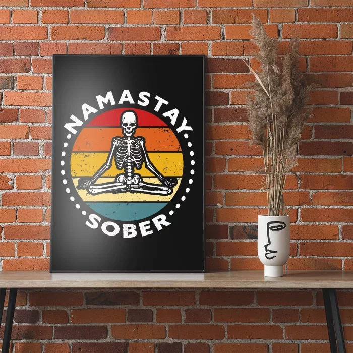 Funny Skeleton Lotus Position Yoga Sober Addiction Recovery Poster