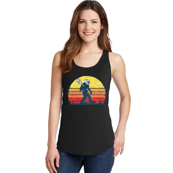 Funny Sasquatch Lax Bigfoot Lacrosse Ladies Essential Tank