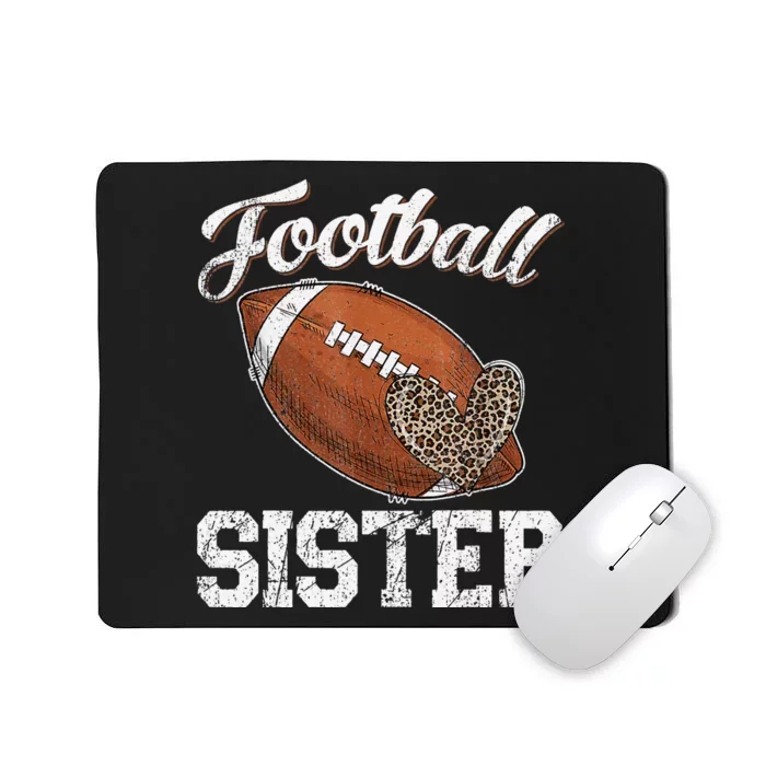 Football Sister Leopard Tee Ball Funny Mother's Day Mousepad