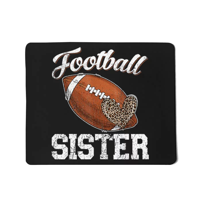 Football Sister Leopard Tee Ball Funny Mother's Day Mousepad