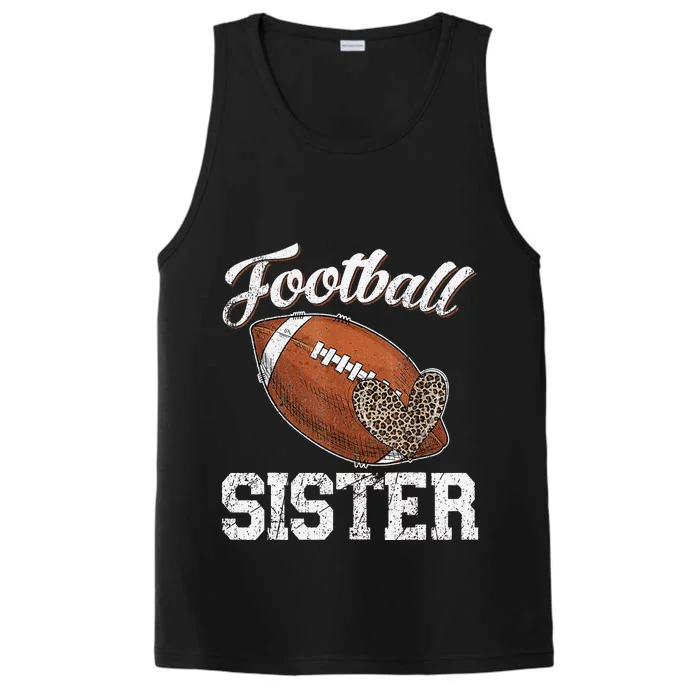 Football Sister Leopard Tee Ball Funny Mother's Day Performance Tank