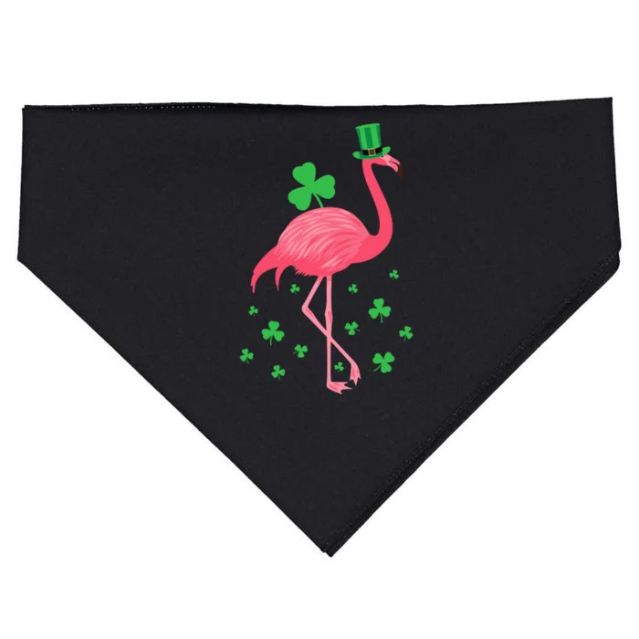 Flamingo Shamrock Leprechaun St Patricks Day USA-Made Doggie Bandana