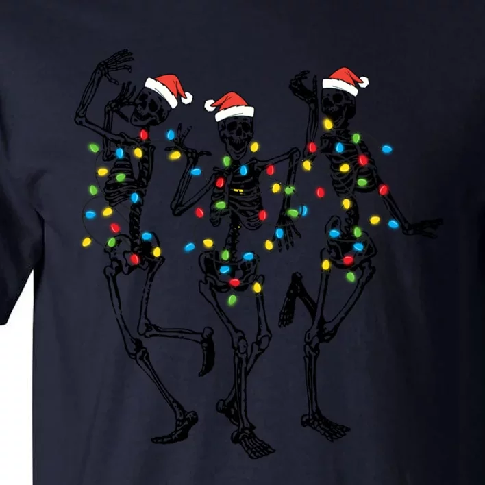 Festive Skeletons Lights Posing Christmas Holiday Xmas Dance Gift Tall T-Shirt