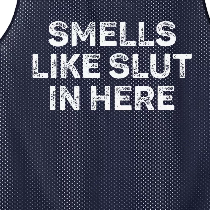 Funny Smells Like Slut In Here Offensive Adult Humor Mesh Reversible Basketball Jersey Tank