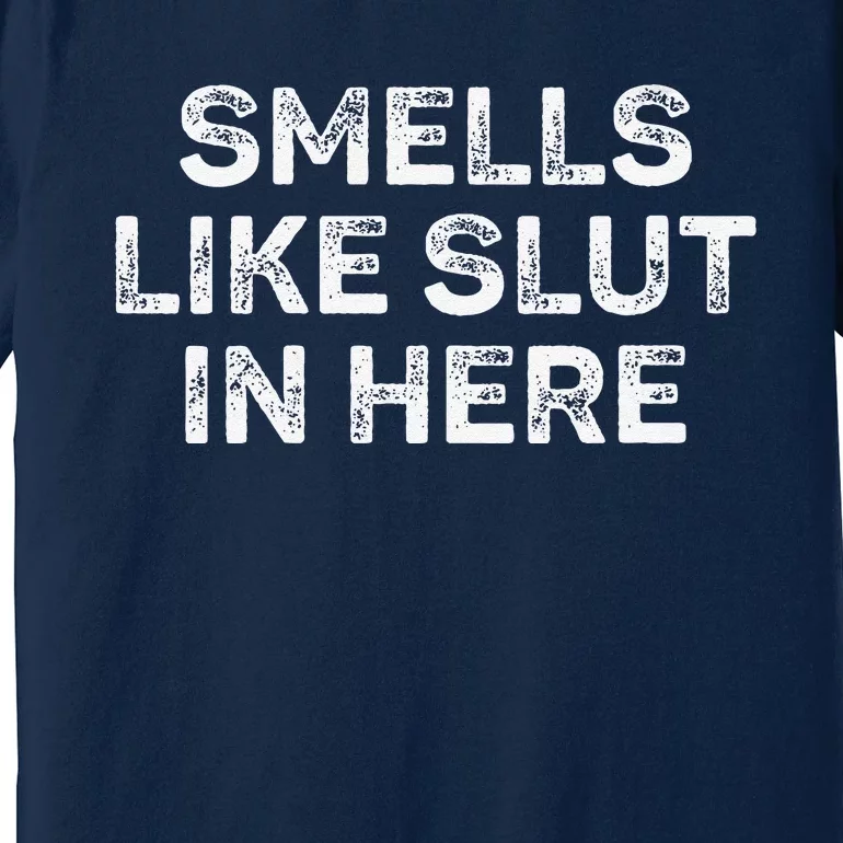 Funny Smells Like Slut In Here Offensive Adult Humor Premium T-Shirt