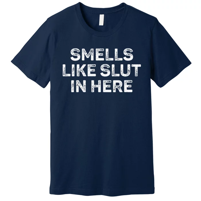 Funny Smells Like Slut In Here Offensive Adult Humor Premium T-Shirt