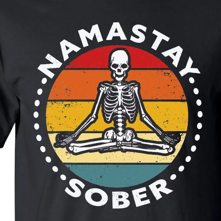 funny skeleton lotus position yoga sober addiction recovery Tall T-Shirt