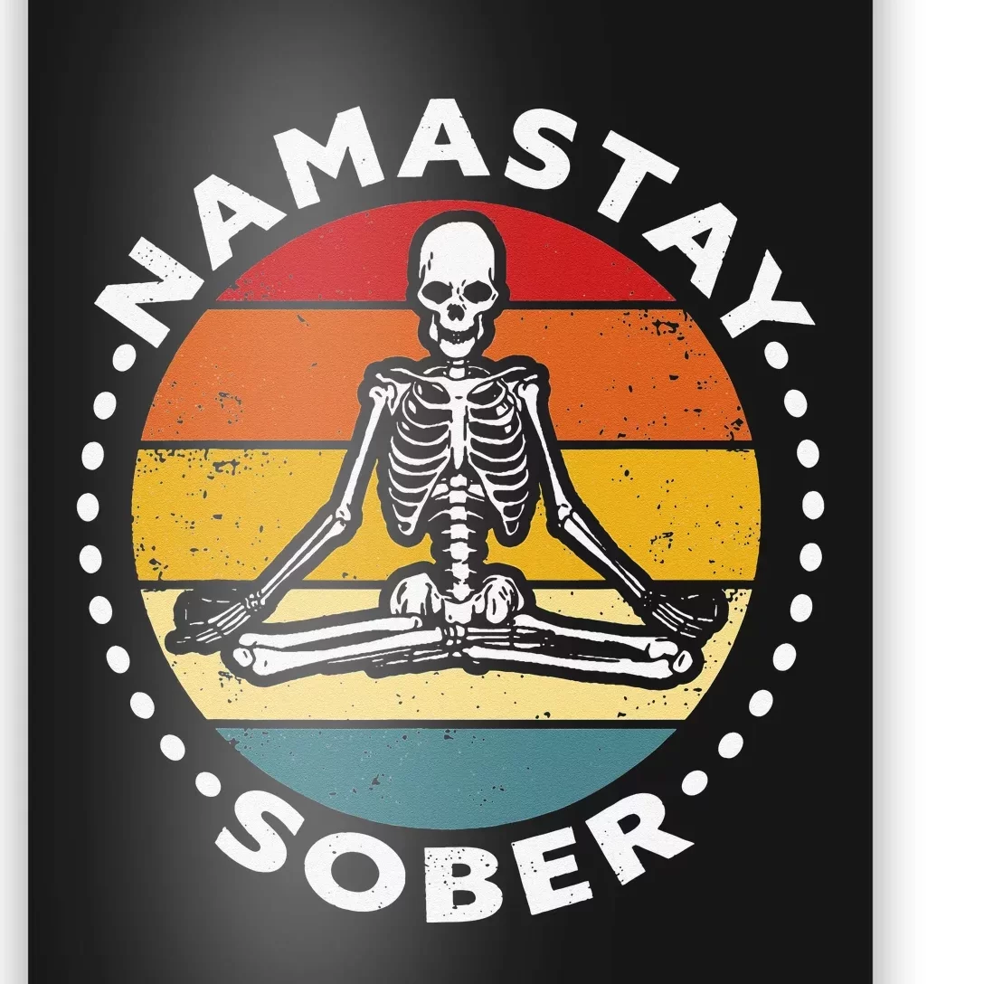 funny skeleton lotus position yoga sober addiction recovery Poster