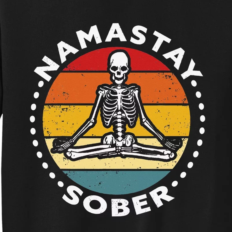 funny skeleton lotus position yoga sober addiction recovery Tall Sweatshirt