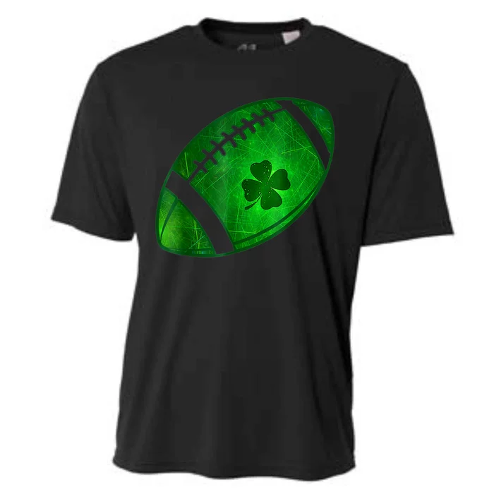 Football Shamrock Lucky Clover Irish St Patrick's Day Cooling Performance Crew T-Shirt