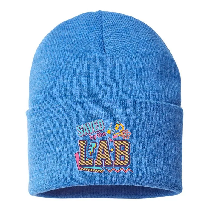 Funny School Lab Week Saved By The Lab Sustainable Knit Beanie