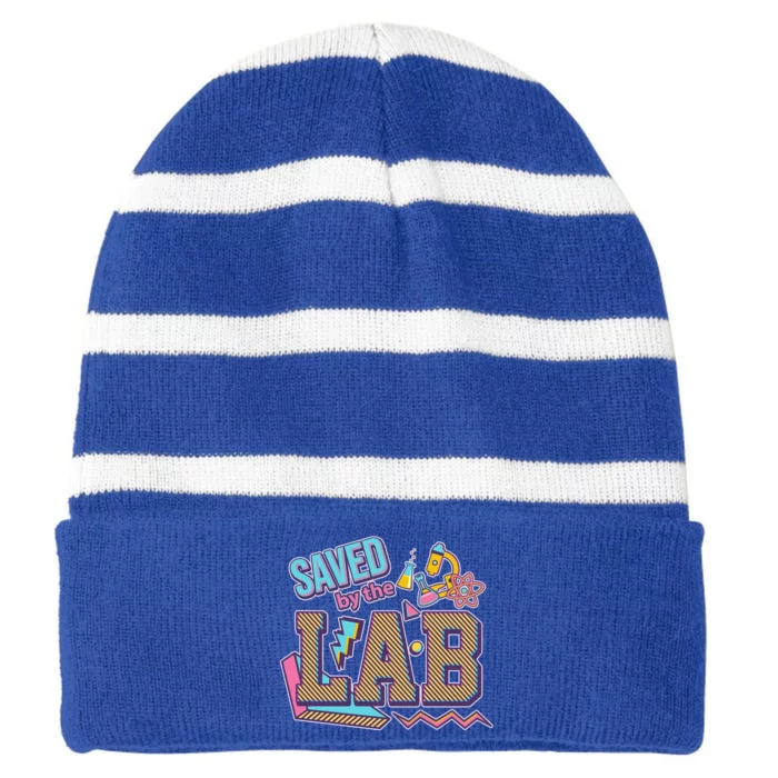 Funny School Lab Week Saved By The Lab Striped Beanie with Solid Band