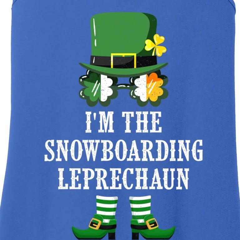 Funny Snowboarding Leprechaun Costume St Patrick's Day Funny Gift Ladies Essential Tank