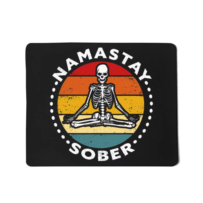 Funny Skeleton Lotus Position Yoga Sober Addiction Recovery Mousepad