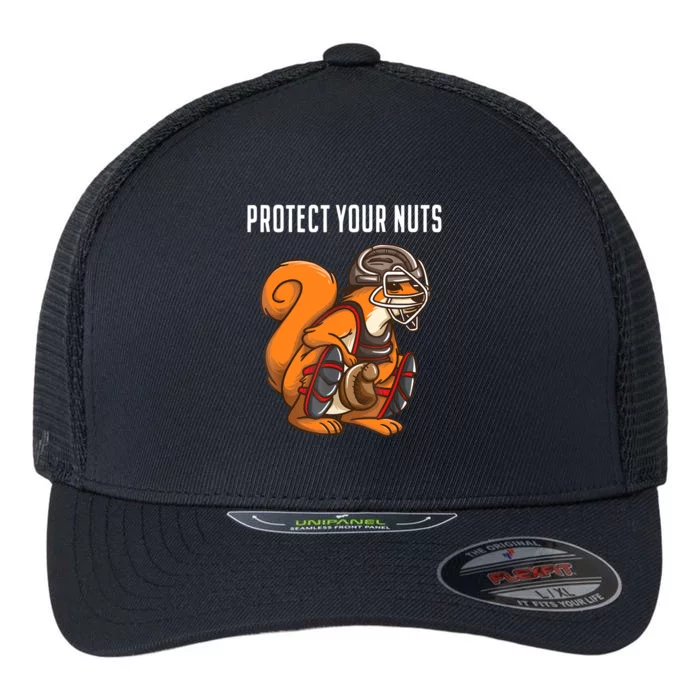 Funny Squirrel Lover Baseball Catcher Gift Animal Gift Flexfit Unipanel Trucker Cap