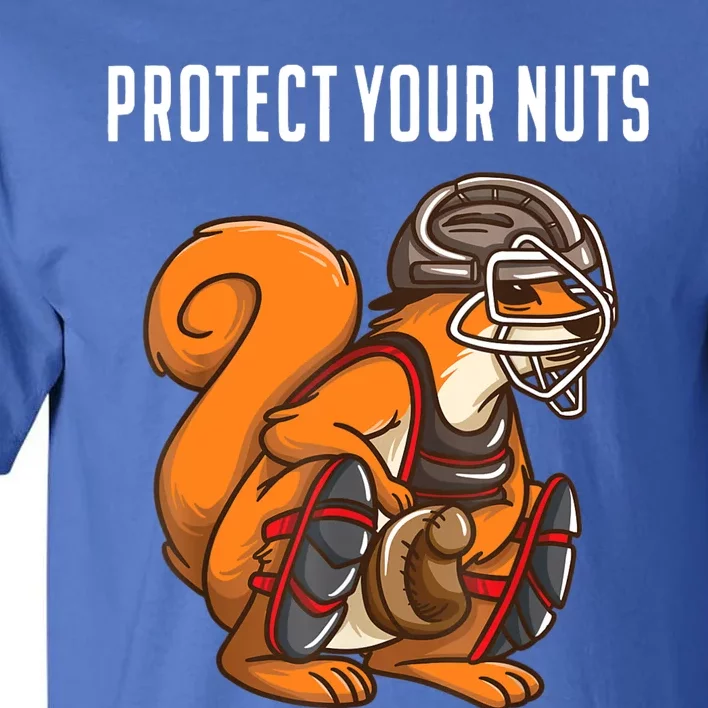 Funny Squirrel Lover Baseball Catcher Gift Animal Gift Tall T-Shirt