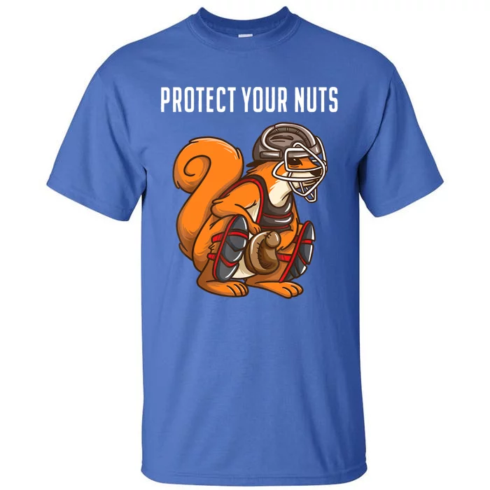 Funny Squirrel Lover Baseball Catcher Gift Animal Gift Tall T-Shirt