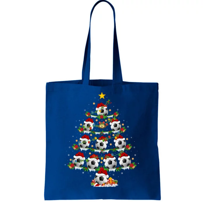 Football Sports Lover Xmas Lighting Football Christmas Tree Funny Gift Tote Bag