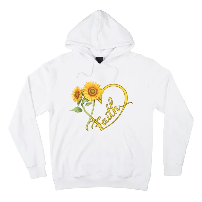 Faith Sunflower Love Heart Spiritual Nature Floral Hoodie