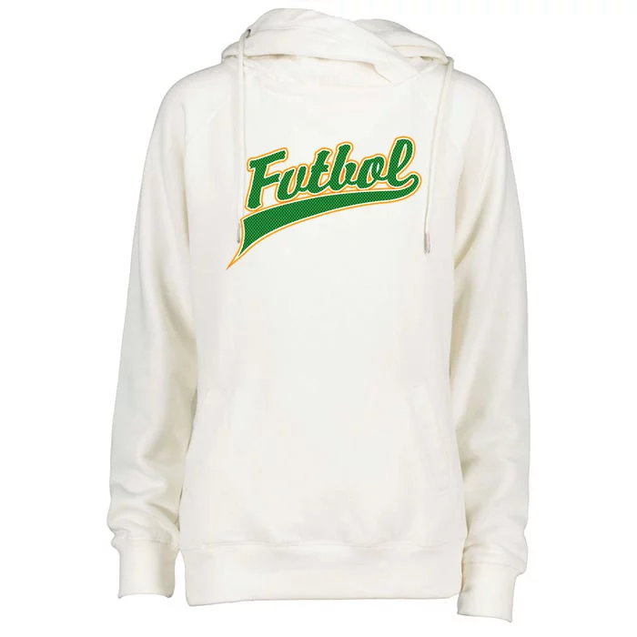 Futbol Sport Logo Womens Funnel Neck Pullover Hood